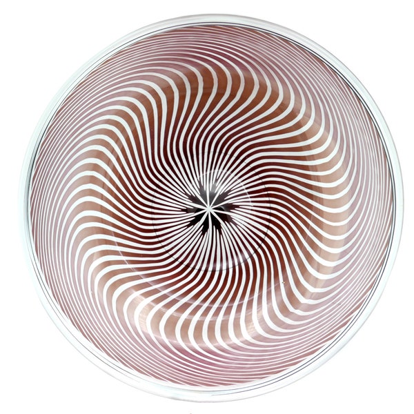 Vintage 1950s Edward Hald Orrefors Spiral Studio Art Glass Bowl Graal