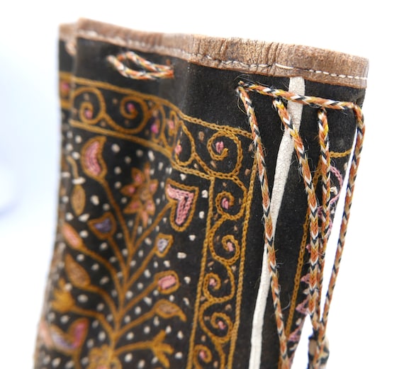 Antique Ornate Embroidered Barrel Purse India Hun… - image 6