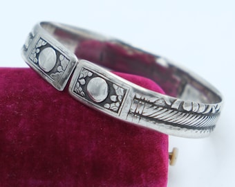 Pulsera de plata dividida con lunas de la dinastía Qing china