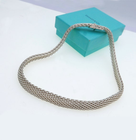 Wide Tiffany and Co Sterling Silver Mesh Somerset 