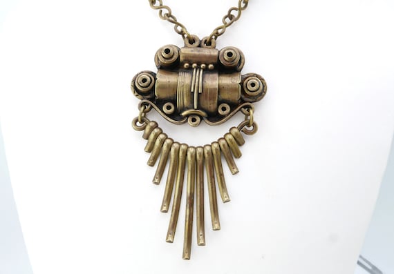 Unusual Vintage 1970s Brass Brutalist Abstract Rob