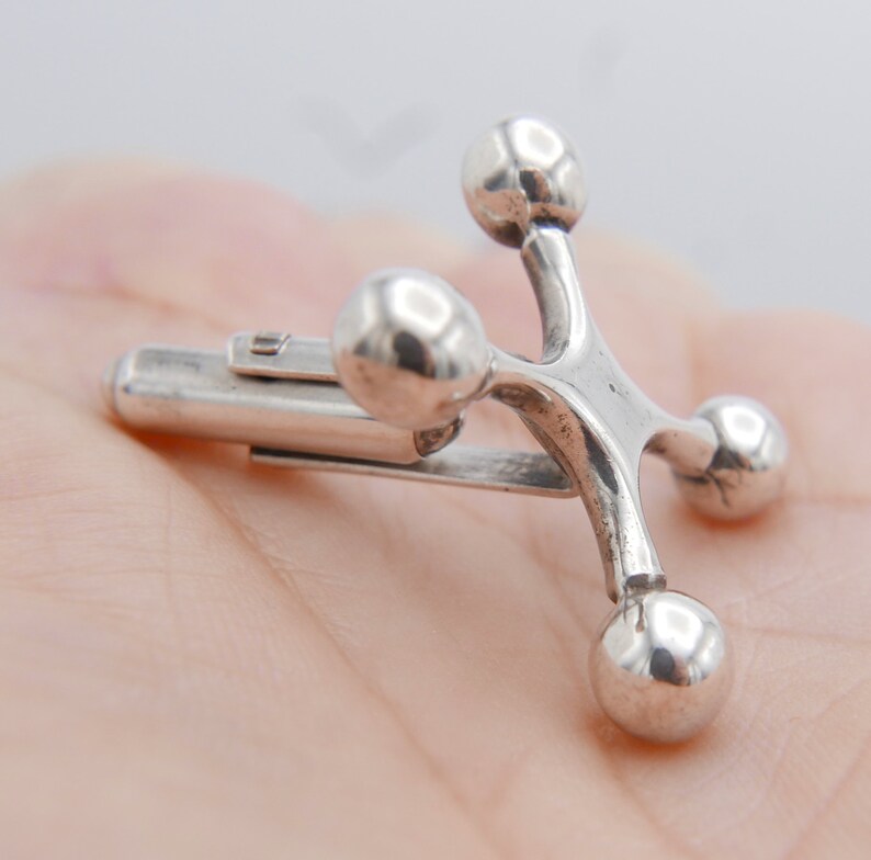 Vintage Ed Levin Jacks X Sterling Silver Cufflinks Modernist Abstract