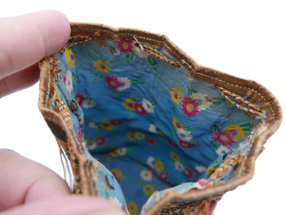 Antique Ornate Embroidered Barrel Purse India Hun… - image 4