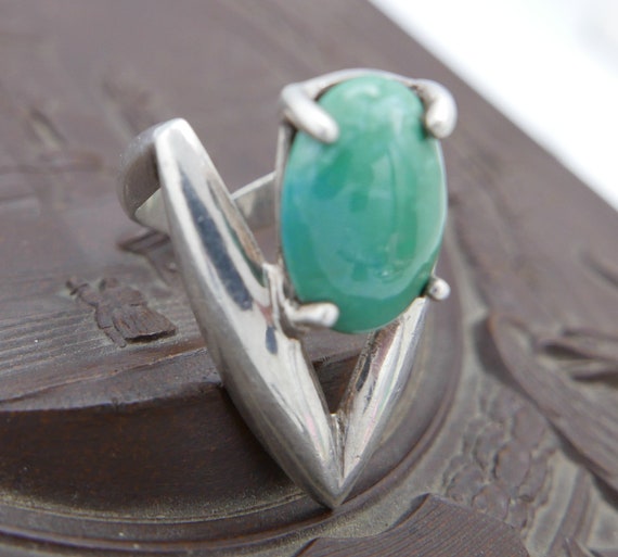 Vintage Abstract Tulip sterling Silver Turquoise … - image 7