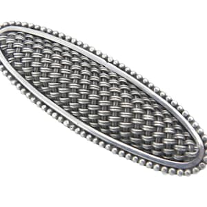 Studio Brooch Woven Sterling Silver Artisan Handmade Signed BA