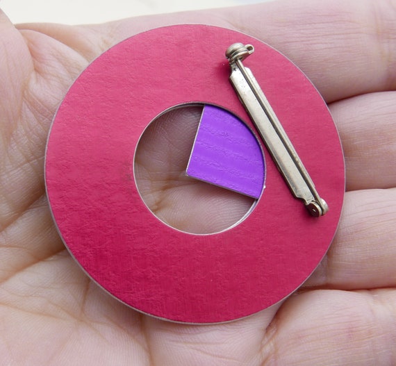 intage 1980s Anodized Circle Geometric Brooch New… - image 3