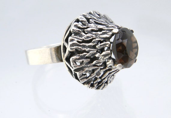 Vintage Erik Granit Sterling Silver Smoky Quartz … - image 4