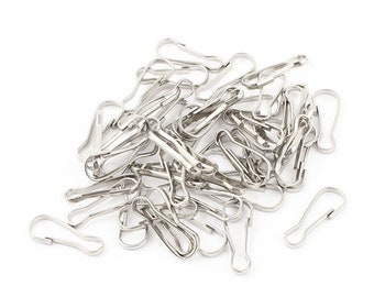 144 Silver Plated Steel 20x6mm Spring Clip Lanyard Hooks