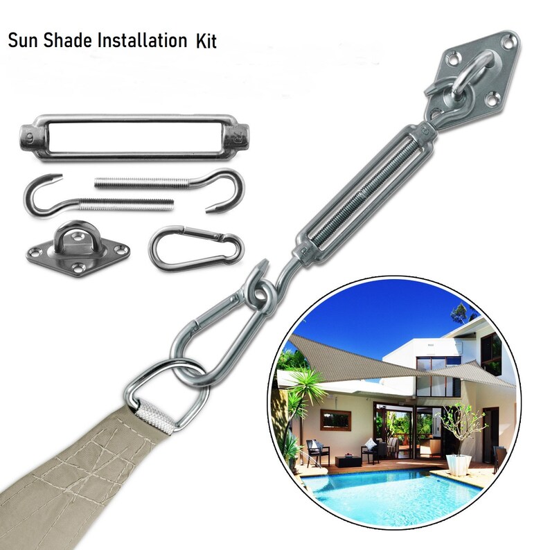 Sun Shade Sail Stainless Steel Hardware Installation Kit 5 Etsy