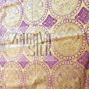 1,92 Meter Printed fabric Blockprinting Byzantine Kievan Rus Stempel bedruckte Seide Stempel bedruckte Stoffe Reenactment Kiewer Rus Byzanz