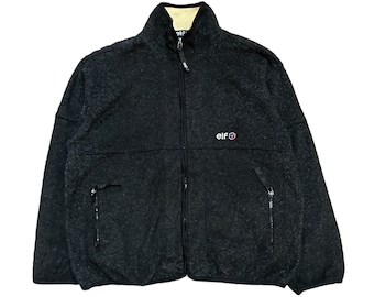 vintage 90s elf fleece jacket jumper pullover motorcycle jacket racing