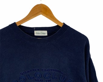 vintage polo club sweatshirt big logo jumper pullover embroidery logo large size hip hop swag 90s polo fashion