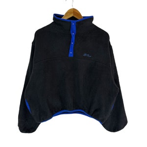 LL BEAN Vtg Snap T Fleece Pullover Sweater Jacket Cursive