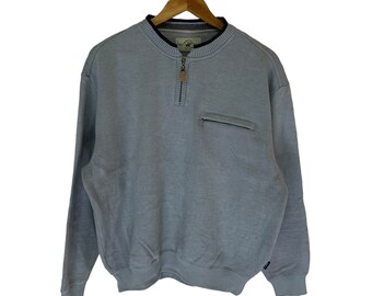 vintage beverly hills polo club plain sweatshirt half zip jumper pullover