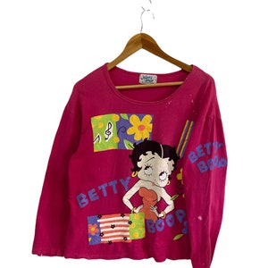 vintage 90s betty boop long sleeves shirts vintage movie shirts big logo women shirt fleisher studio