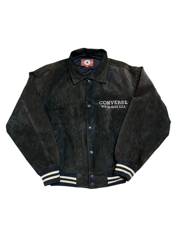 ジャケット・アウター 90s OLD converse stadium jacket leather Converse All Star Varsity Letterman Jacket Vintage 90's Mens