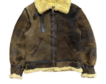 ABIREX ヴィンテージ B3 ジャケット 2XL Vintage 90s Avirex Usa B3 Sheepskin Jacket Aviator Jacket - Etsy