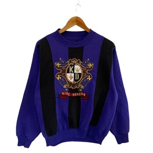 vintage 90s king dragon sweatshirt big logo crown jumper pullover rare design yakuza