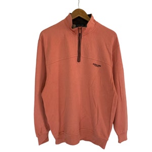 vintage alpha cubic sweatshirt small logo jumper pullover half zipped sweatshirt large size peach colour
