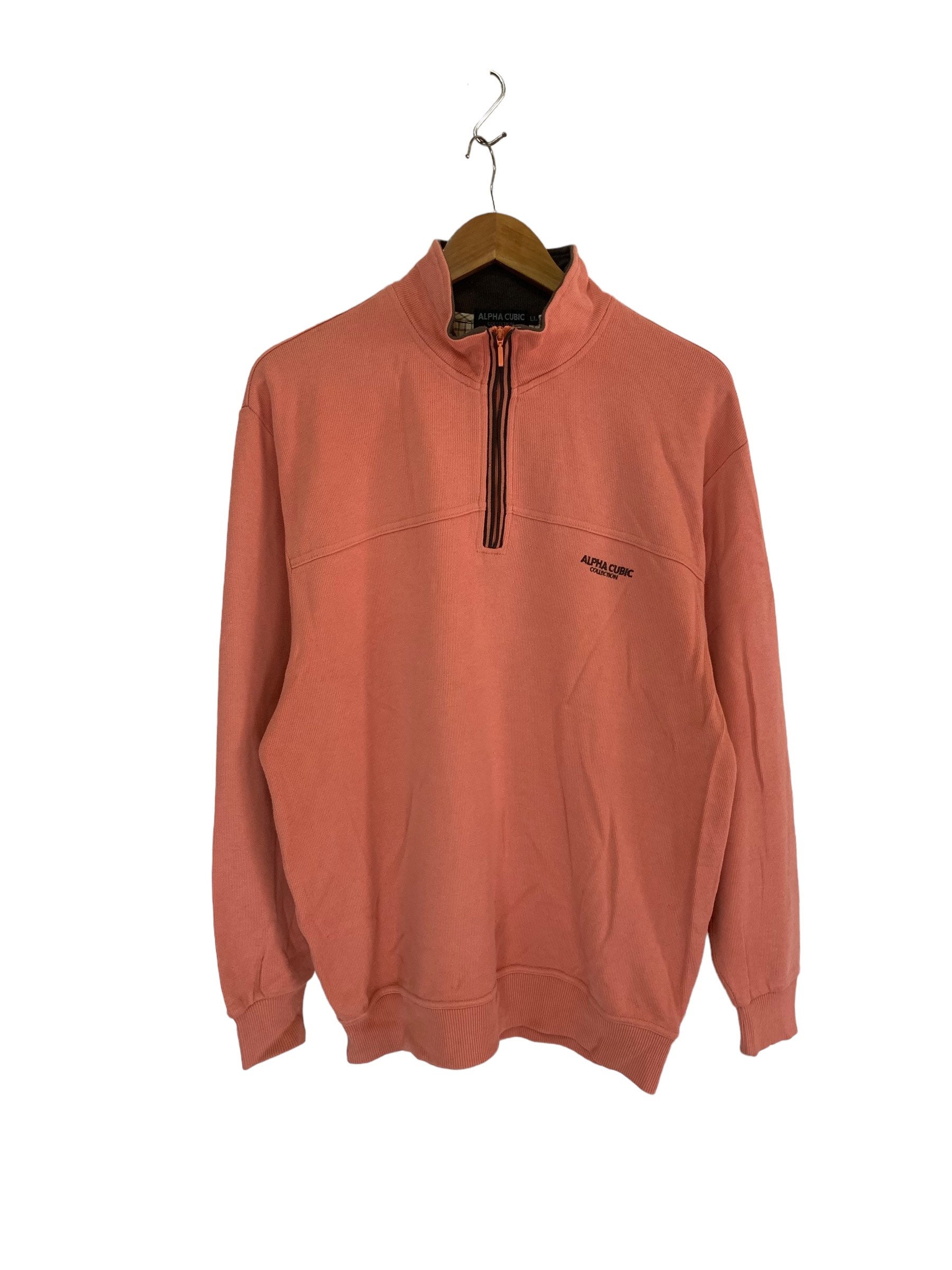 ALPHA CUBIC - a Vintage Alpha Cubic Sweatshirt Small Logo Jumper Pullover Half