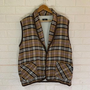 Vintage 90er Jahre Alfredo Versace Wolljacke outwear karierter italienischer Designer