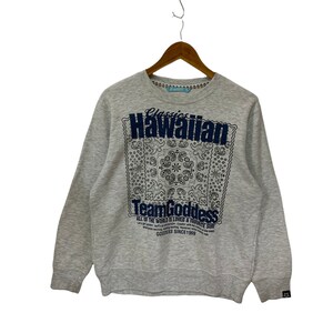 vintage classic hawaiian sweatshirt jumper pullover big logo surf fashion style team goddess medium size