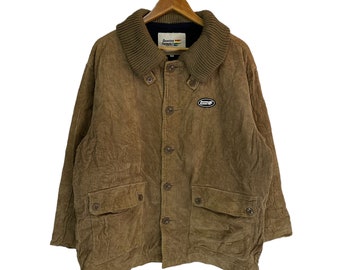 vintage 90s benetton formula one corduroy down jacket rare design item racing jacket motorsports brown jacket medium size