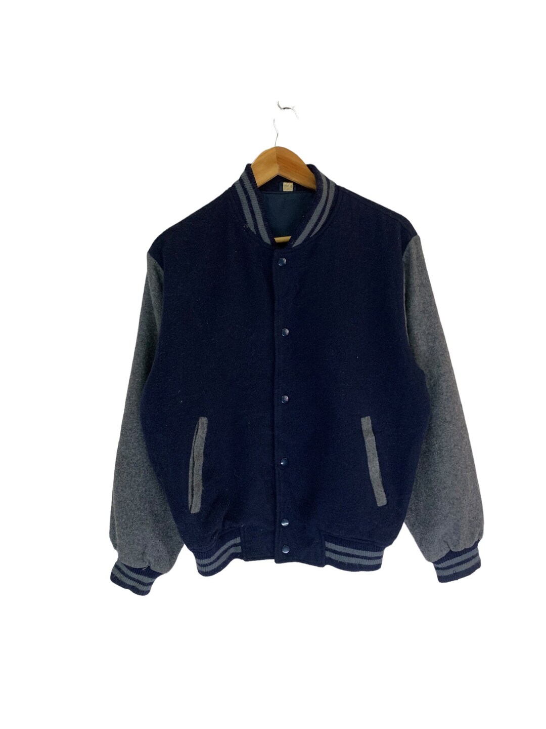 S*様 90s vtg   wool bomber jac Vintage 90s Members Only 100% Wool Bomber Jacket Gray Full