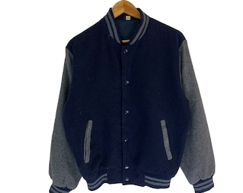 Vintage Catalina Wool Jacket 80s Lightweight Houndstooth Bomber