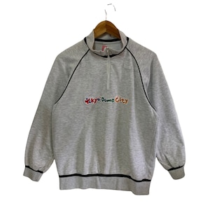 vintage tokyo dome city sweatshirt spellout logo jumper pullover half zip large mens size big logo tokyo japan