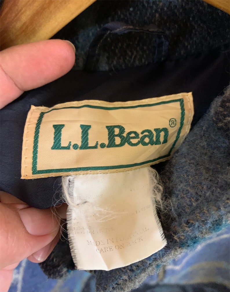 Vintage 90s Ll Bean Wool Jacket Skiwear Full Over Print Etsy