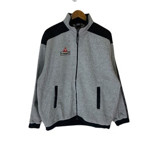 vintage le coq sportif fleece jacket sidetape size medium-large winter session