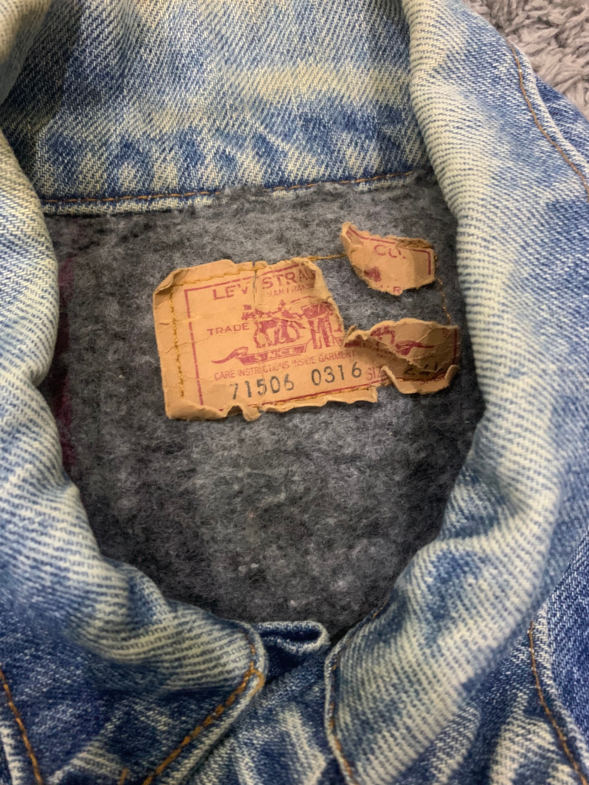 Vintage 90s Levis Denim Jacket Jeans Blanket Lining Made in Usa