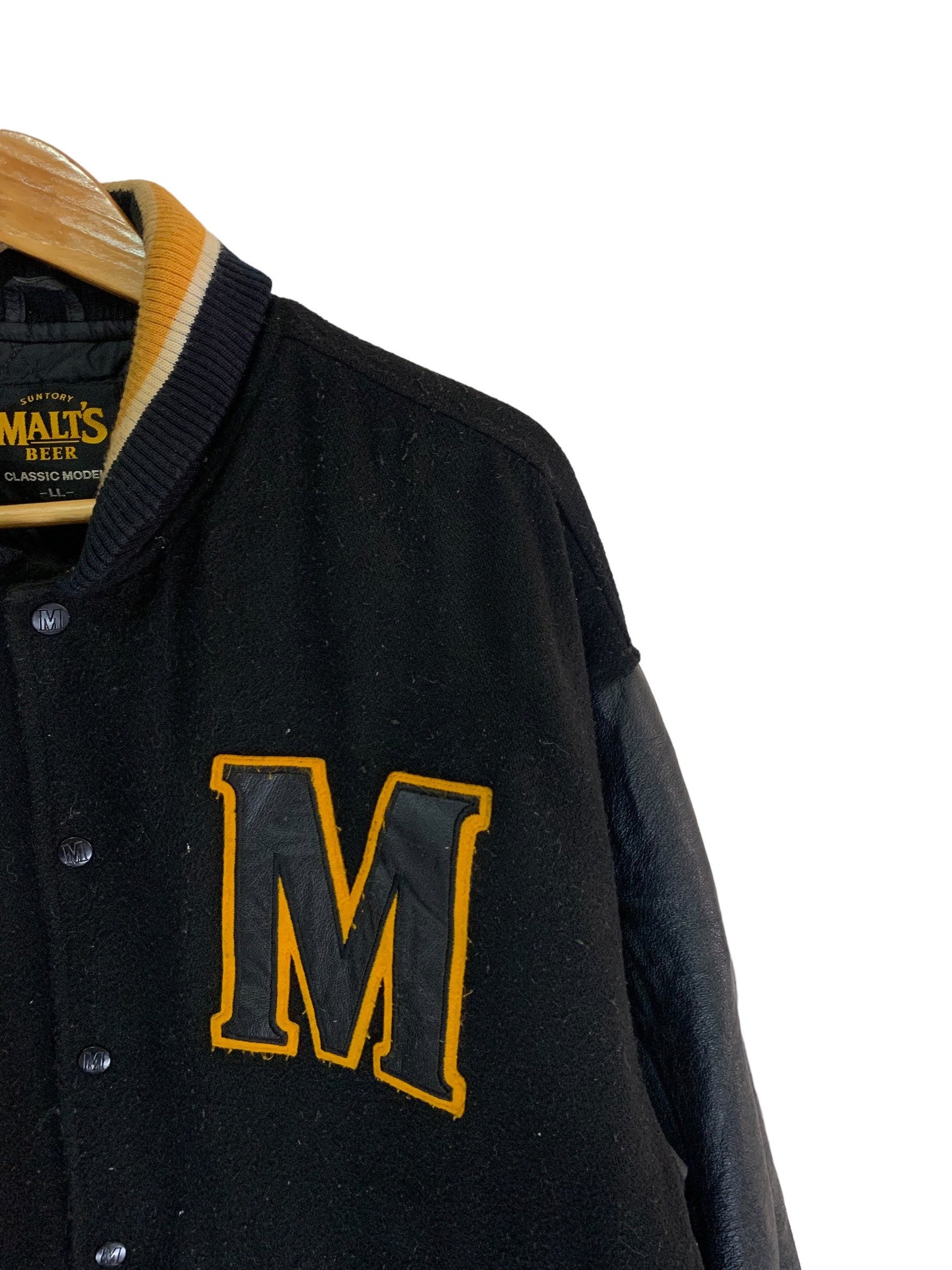 Vintage Suntory Malts Beer Varsity Jacket Leather Wool Jacket Etsy