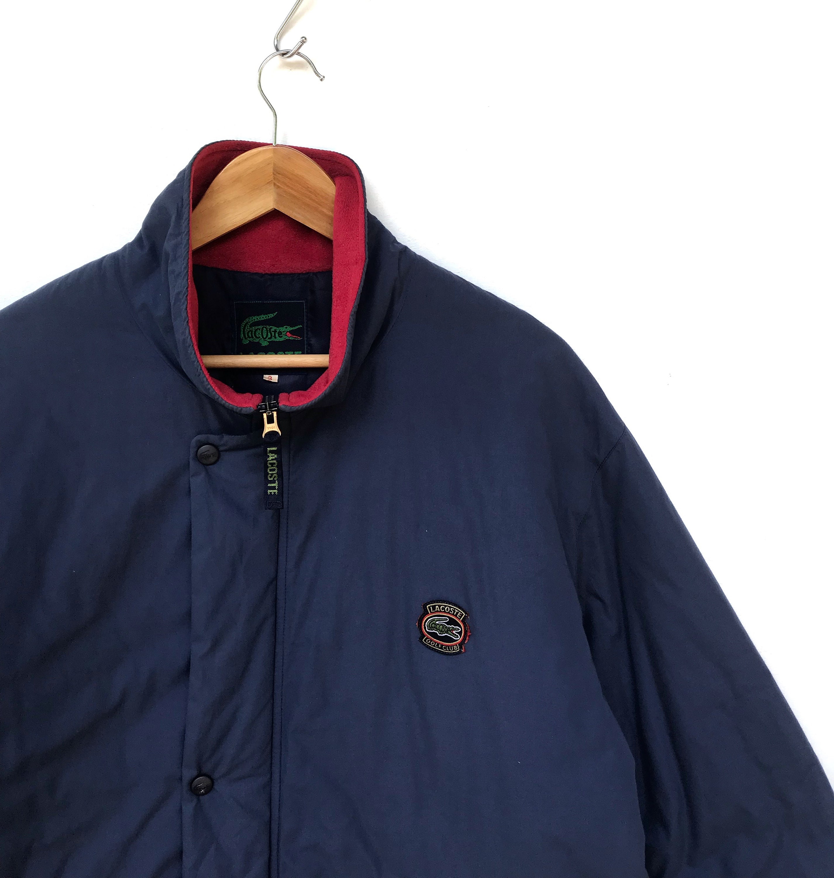 Vintage 90s Lacoste Jacket Puffer Down Jacket Embroidery