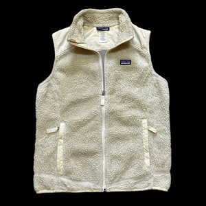 vintage patagonia fleece vests sweatshirt top hiking brand sherpa small logo large women size