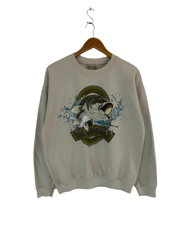 Vintage 90s Get Reel Bassociation Sweatshirt Big Logo Fishing Sweatshirt Mens Small Size Vintage Fashion Etsy