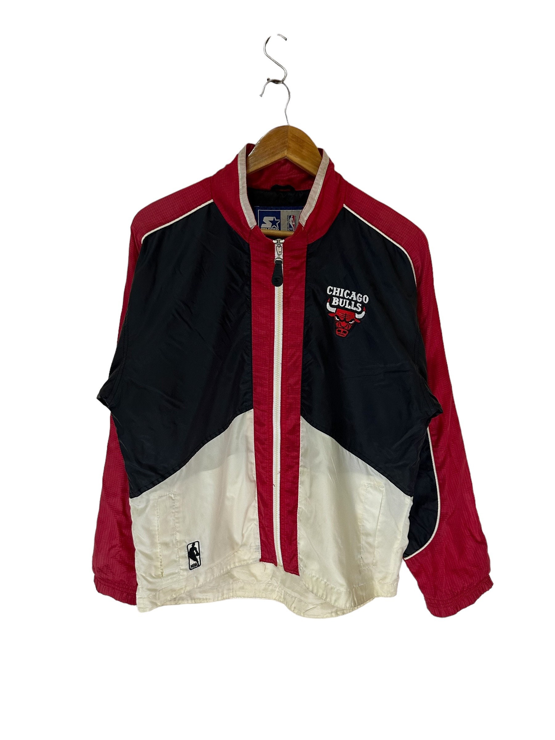 Vintage 90s Chicago Bulls Starter Jacket with Fur Lined Hood - ShopperBoard