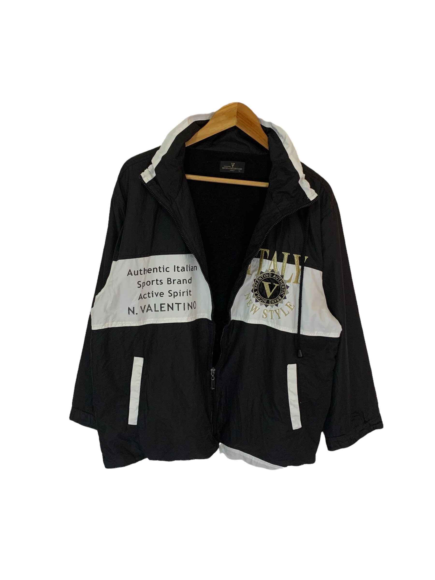 Vintage 90s Nicola Valentino Light Jacket Windbreaker Big Logo