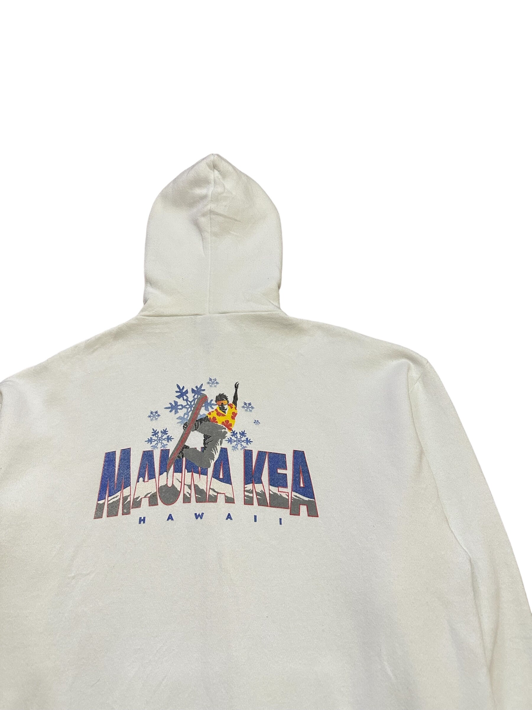 Vintage 90s Mauna Kea Hawaii Hoodie Sweatshirt Big Logo