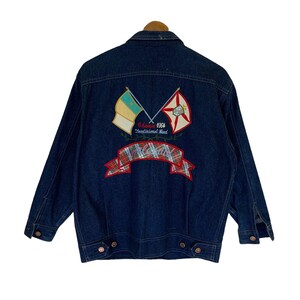 vintage 90s splendid chore jacket double pocket denim jacket scovill button embroidery logo