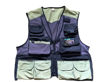 Vintage Tactical Vest Multipocket Multicolour Fishing Gear Vest 