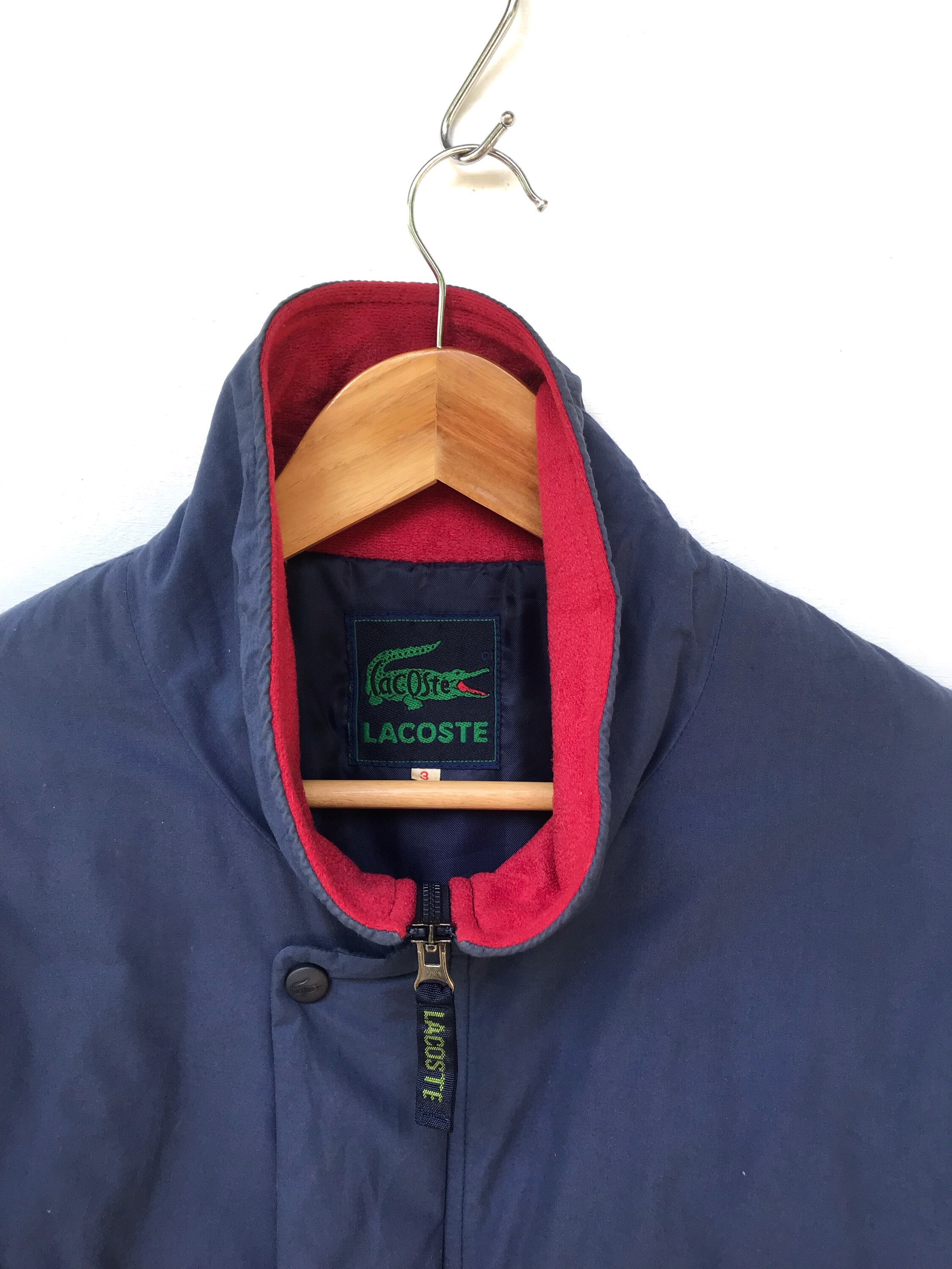 Vintage 90s Lacoste Jacket Puffer Down Jacket Embroidery