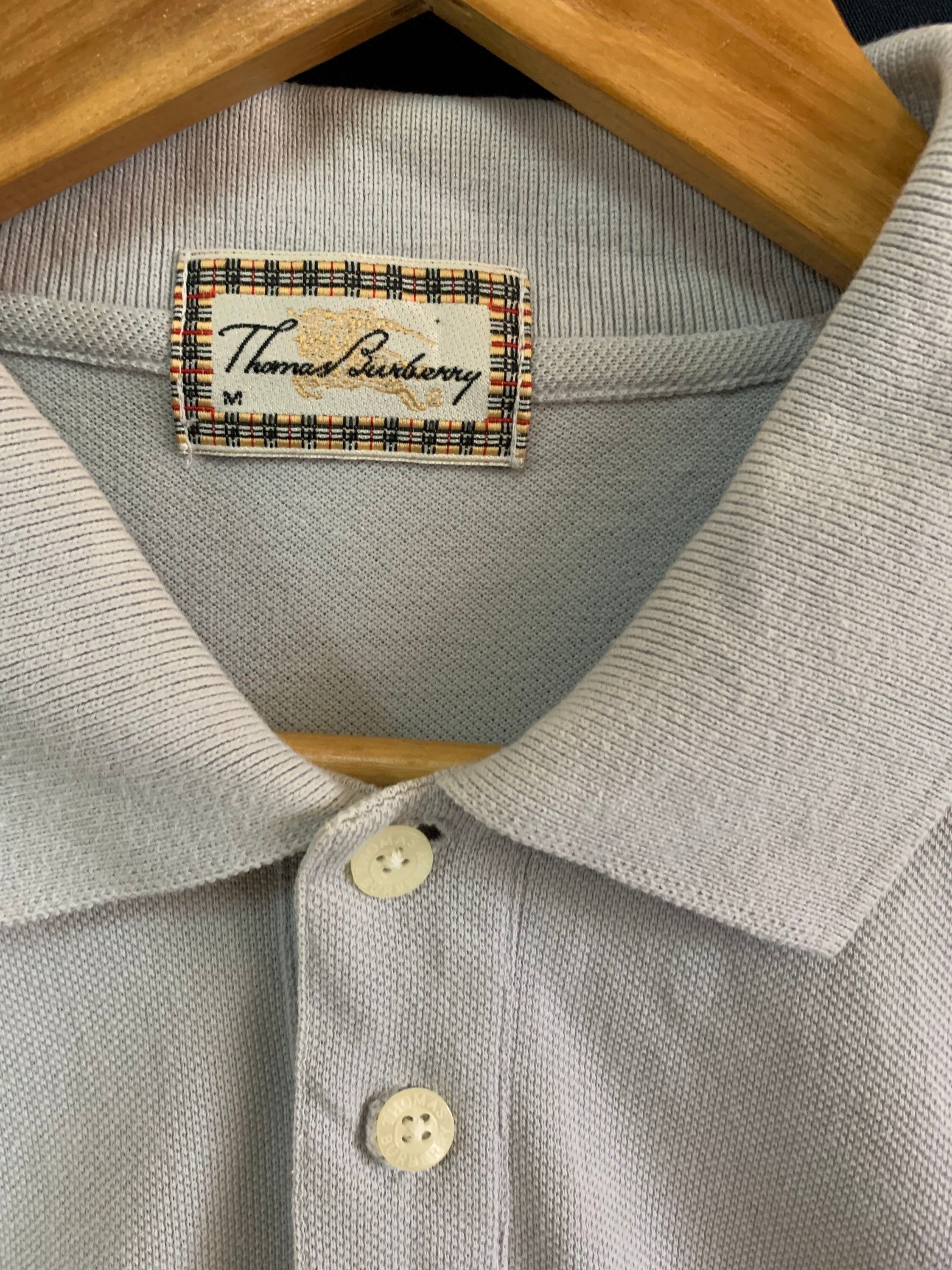 Vintage 90s Thomas Burberry Collar Polos Tee Embroidery Logo