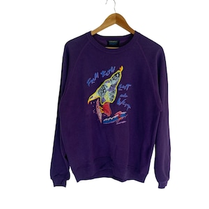 Vintage 90s oneill surfboard sweatshirt embroidered logo jumper pullover purple sweatshirt hip hop swag large mens size