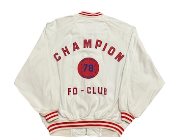 giubbotto bomber vintage anni '90 Champion in cotone con grande logo