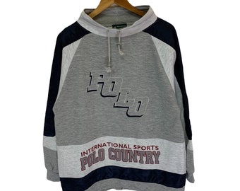 vintage 90s polo spirit pullover jumper big logo polo spellout retro fashion