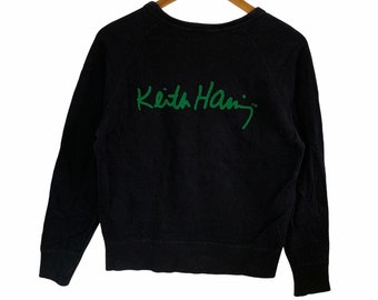 vintage keith haring sweatshirt big logo small size jumper pullover vintage crewneck hip hop swag