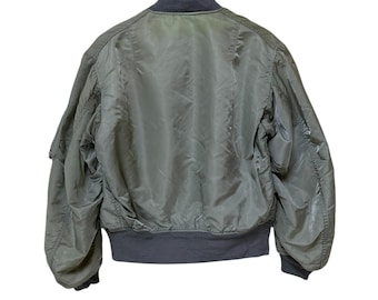 Vintage 80s Alpha Bomber Jacket Flight Jacket Made in Usa Ideal