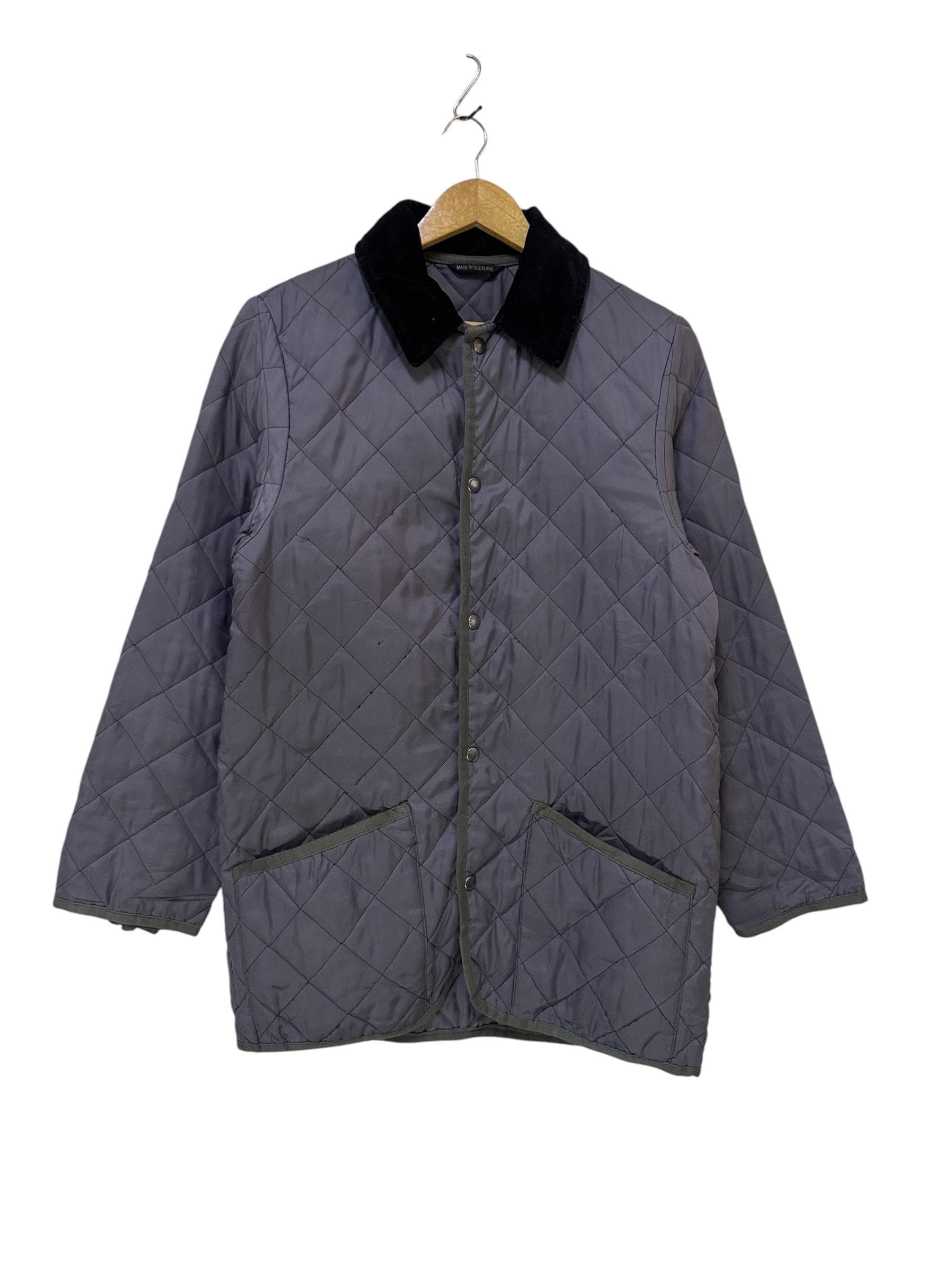 Mackintosh, Vintage Mackintosh Jacket - Made in Scotland - Quilted Jacket M - Mackintosh for Ships - Corduroy Collar Barn Jacket
